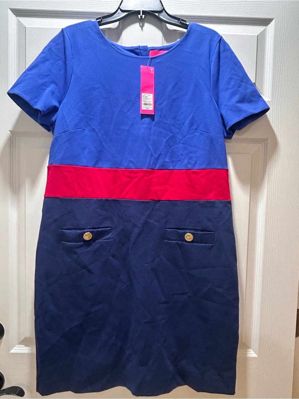 Lilly Pulitzer Blue, Pink and Navy Colorblock Shift Dress